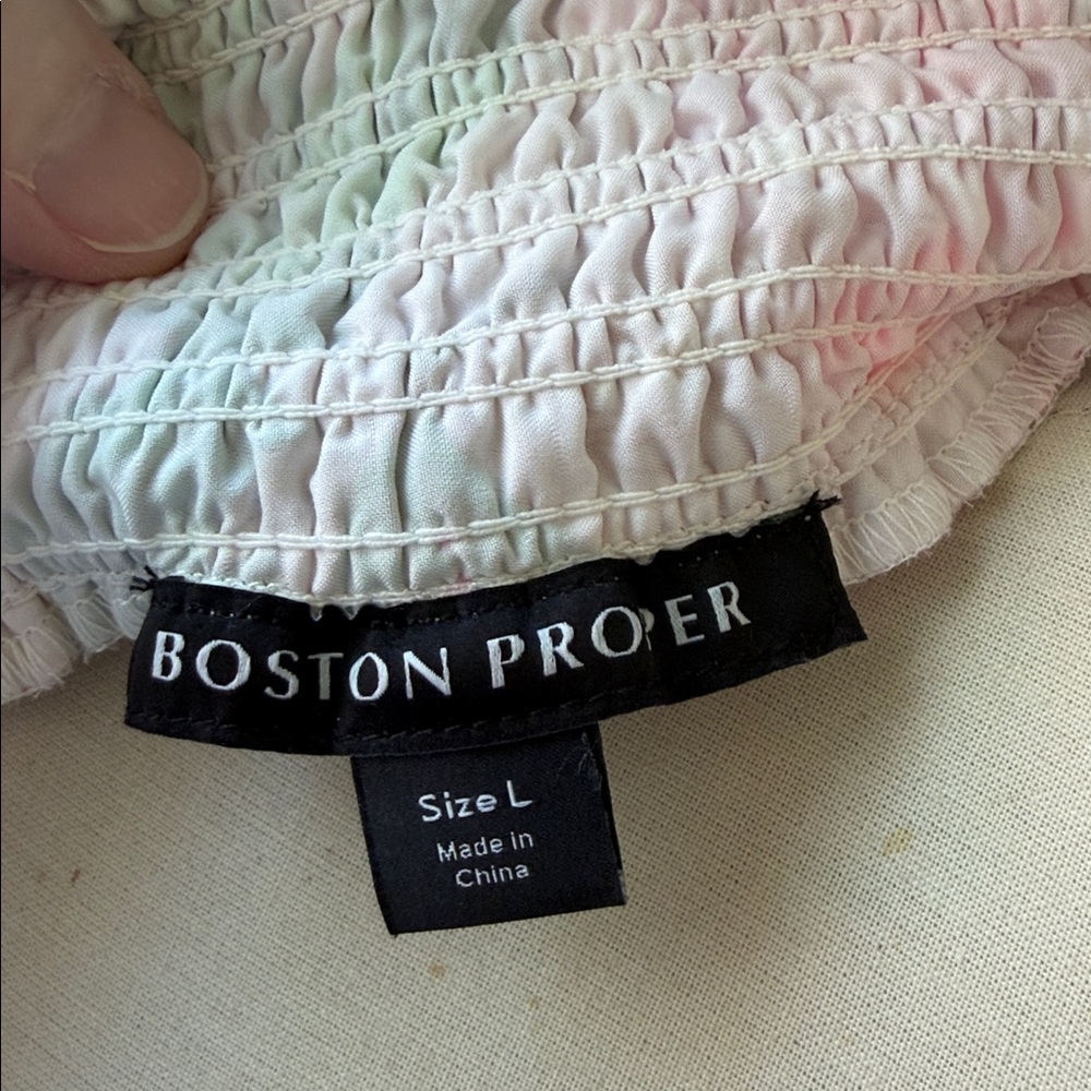Floral Pink Maxi Dress with Belt Boston proper off the shoulder - Picture 8 of 8